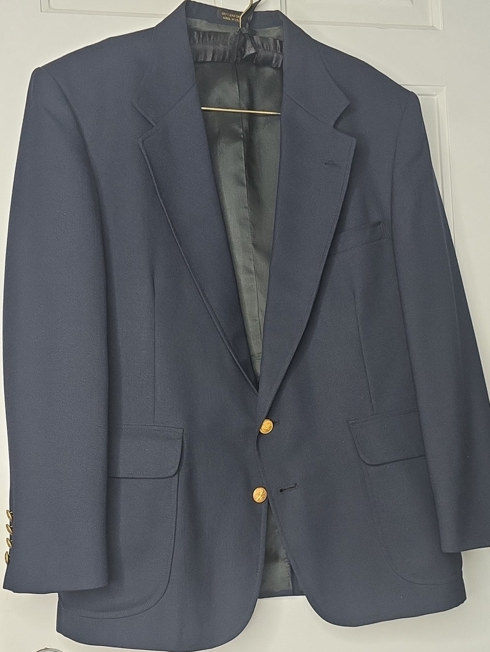 Men's Navy Sport Coat with Gold Buttons